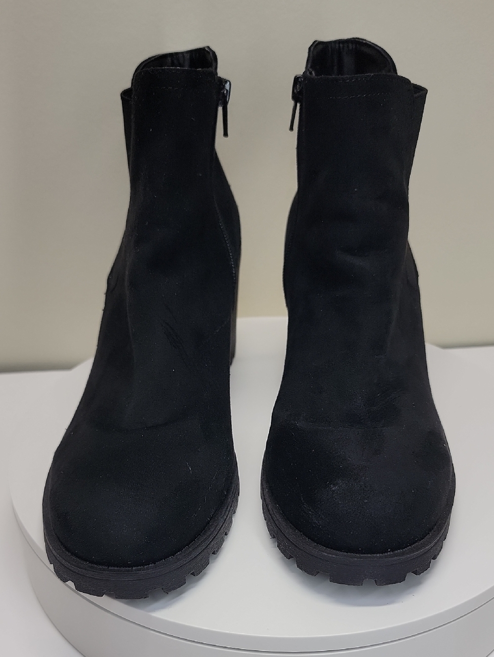 Sun + Stone NEW IN BOX Black Faux Suede Booties Sz 11 - Picture 6 of 12